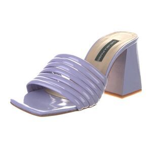 Chelsea Paris Authentic Lavender Purple Patent Leather Block Heel Slides 7